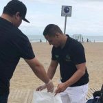 Prefectura realiza un trabajo mancomunado para limpiar la playa de las Palmas