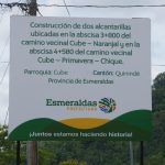 Prefectura de Esmeraldas finaliza la construcción de dos nuevas alcantarillas.